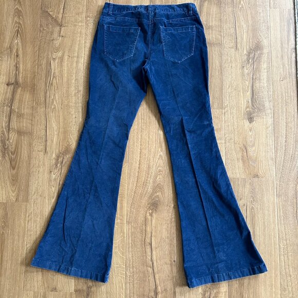 Theory Blue Corduroy Flare Pants – Size 6 Soft Wide Leg Trousers - Picture 7 of 10